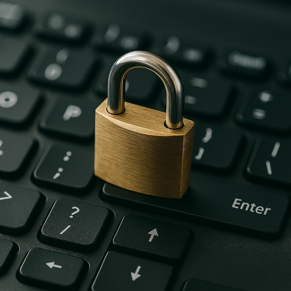 Candado sobre un teclado